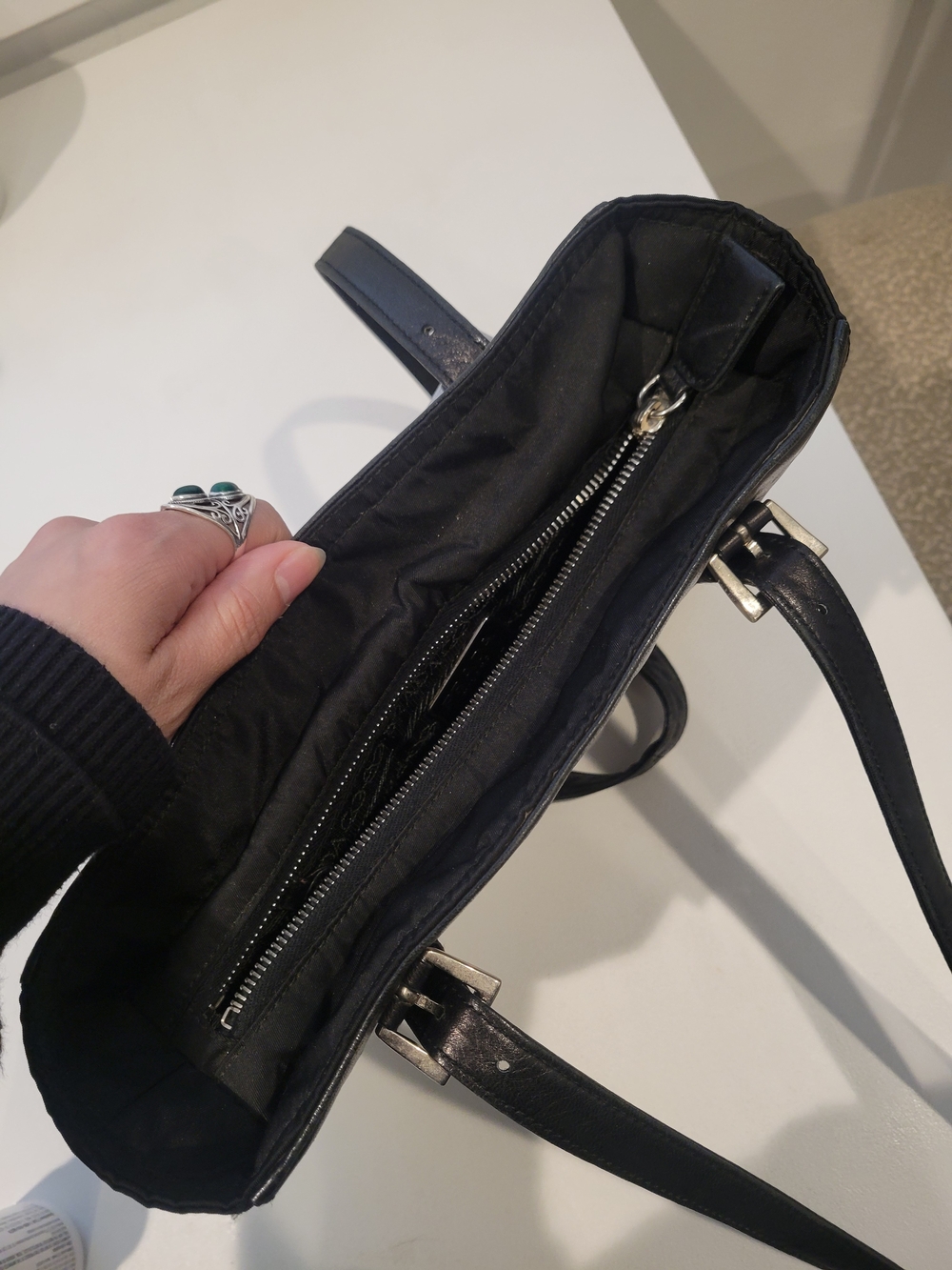 Authentic Vintage Prada Leather Shoulder Bag Quiet Luxury Y2K Minimalist 90s - Picture 11 of 11